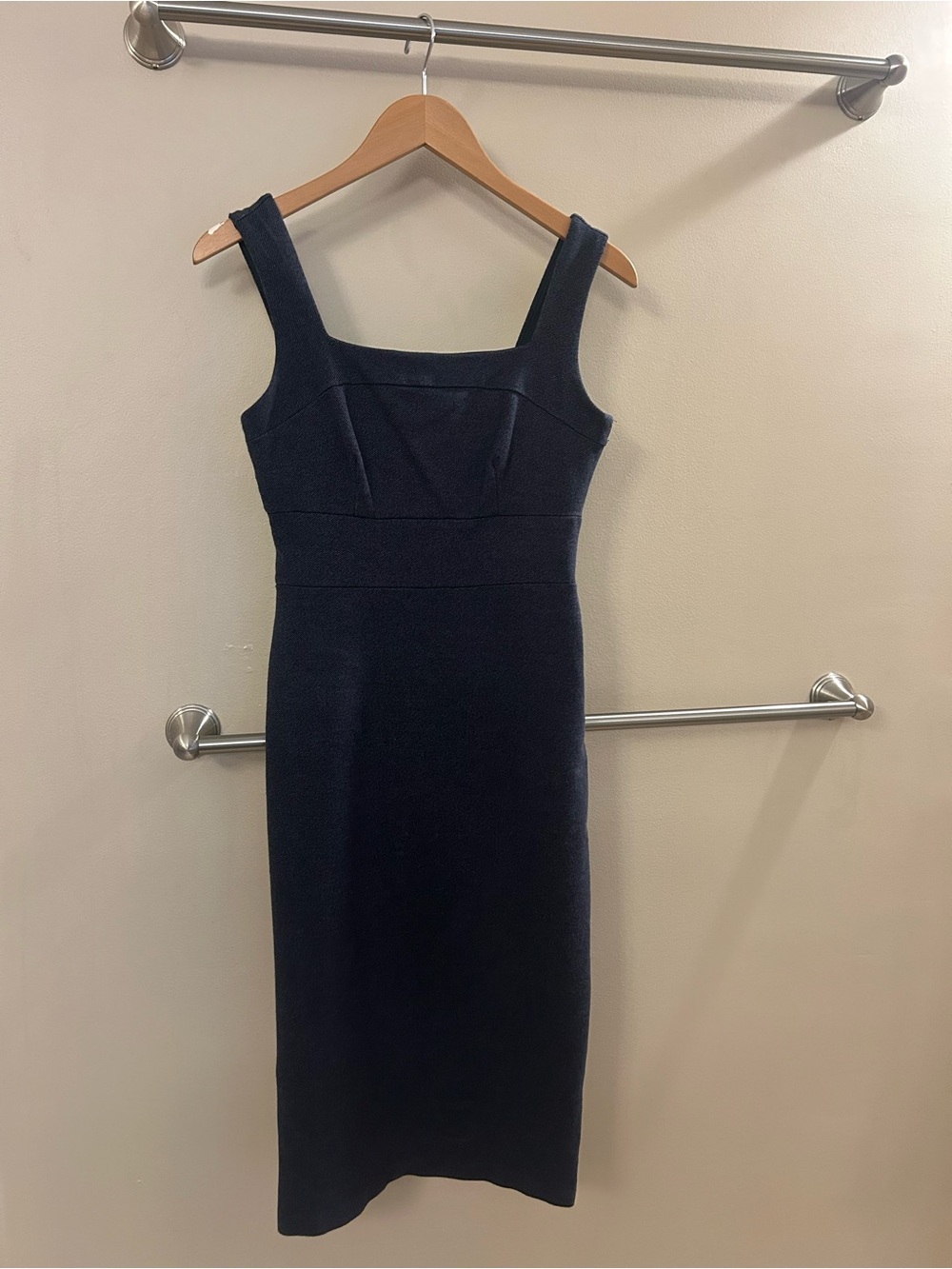 Banana Republic Navy Square-Neck Midi Sheath Dress